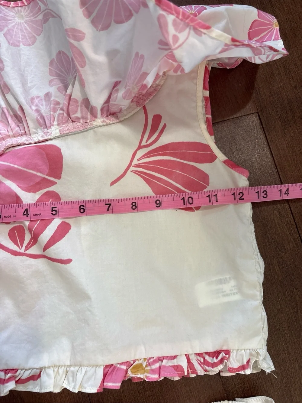 Zara Kids Girls Pink Floral Ruffle Top and Pants Set Size 11-12 Years